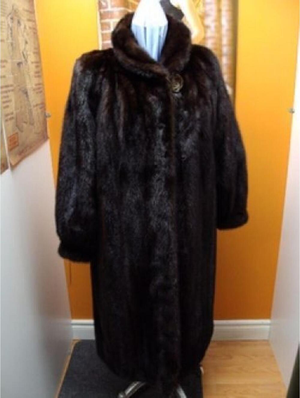 BRAND NEW CANADIAN DARK MAHOGANY MINK FUR COAT WOMEN 8 MEDIUM
